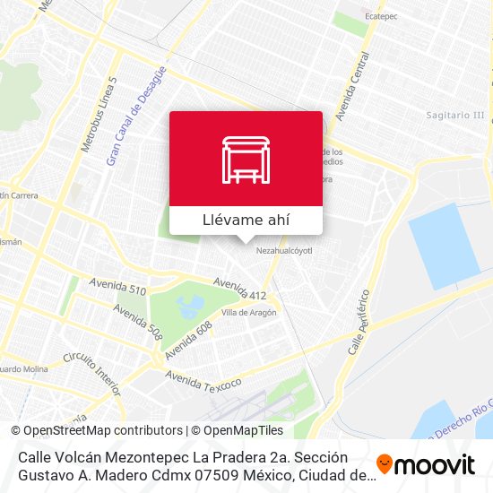 Mapa de Calle Volcán Mezontepec La Pradera 2a. Sección Gustavo A. Madero Cdmx 07509 México
