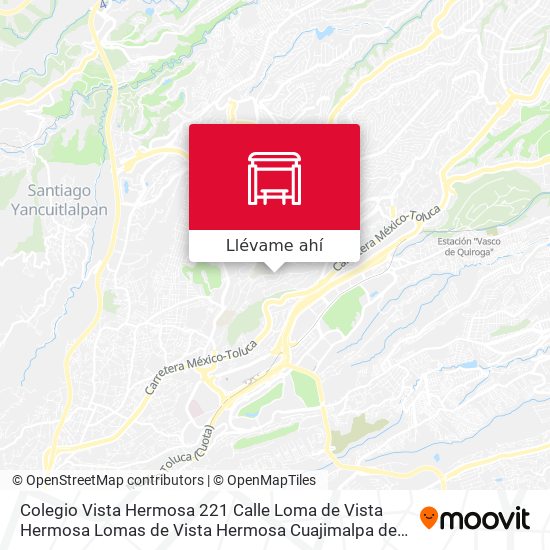 Mapa de Colegio Vista Hermosa 221 Calle Loma de Vista Hermosa Lomas de Vista Hermosa Cuajimalpa de Morelos Cdmx 05100 México