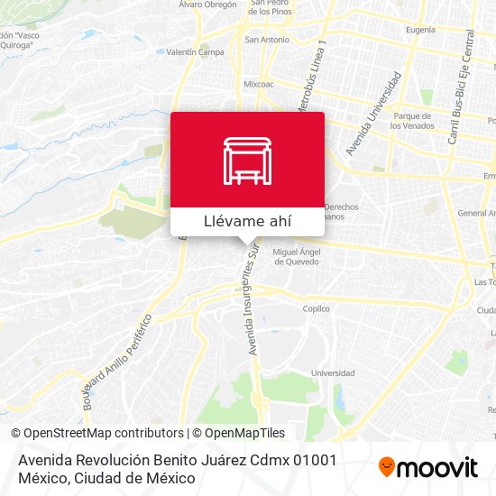 Mapa de Avenida Revolución Benito Juárez Cdmx 01001 México