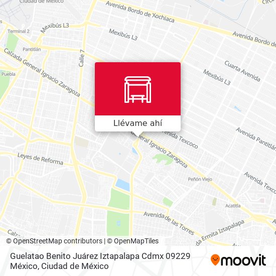 Mapa de Guelatao Benito Juárez Iztapalapa Cdmx 09229 México