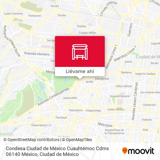 Mapa de Condesa Ciudad de México Cuauhtémoc Cdmx 06140 México