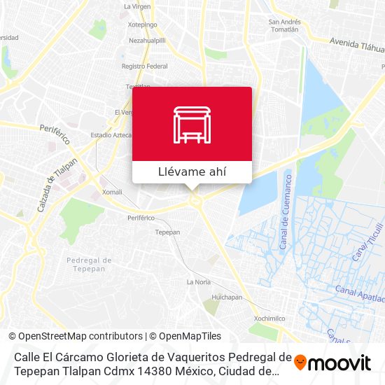 Mapa de Calle El Cárcamo Glorieta de Vaqueritos Pedregal de Tepepan Tlalpan Cdmx 14380 México