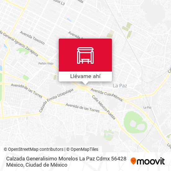 Mapa de Calzada Generalisimo Morelos La Paz Cdmx 56428 México