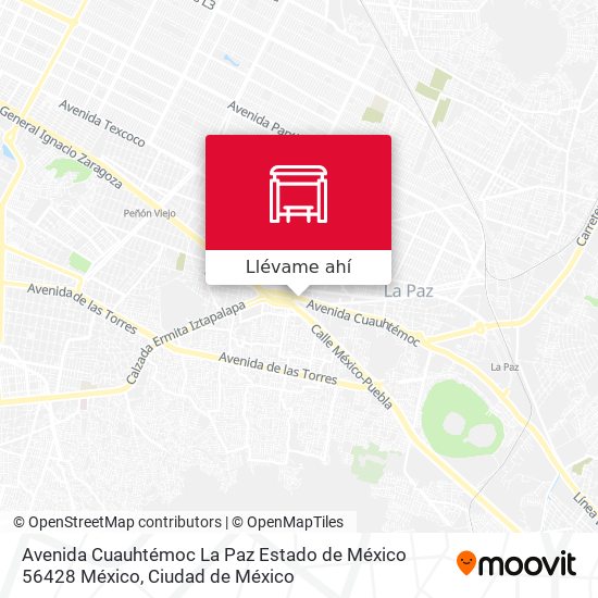 Mapa de Avenida Cuauhtémoc La Paz Estado de México 56428 México