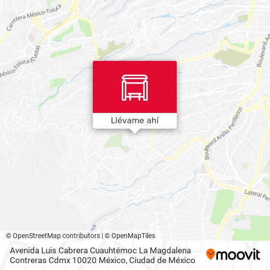 Mapa de Avenida Luis Cabrera Cuauhtémoc La Magdalena Contreras Cdmx 10020 México