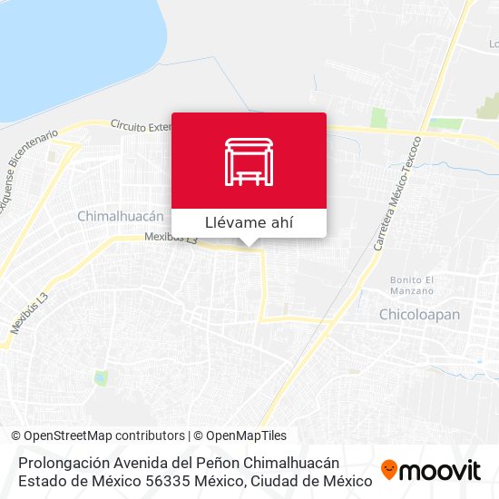 Mapa de Prolongación Avenida del Peñon Chimalhuacán Estado de México 56335 México