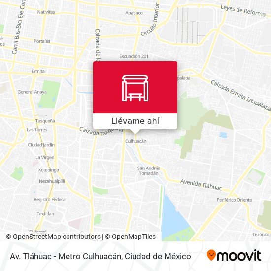 Mapa de Av. Tláhuac - Metro Culhuacán