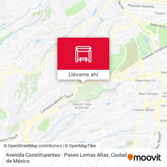 Mapa de Avenida Constituyentes - Paseo Lomas Altas