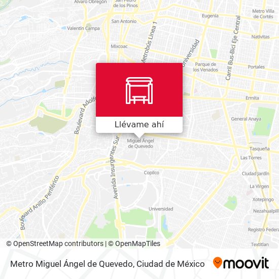 Mapa de Metro Miguel Ángel de Quevedo