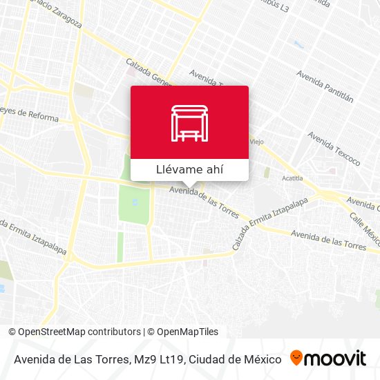 Mapa de Avenida de Las Torres, Mz9 Lt19