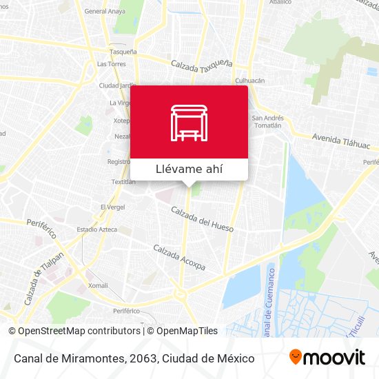 Cómo llegar a Canal de Miramontes, 2063 en Benito Juárez en Autobús o Tren?