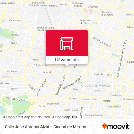 Mapa de Calle José Antonio Alzate