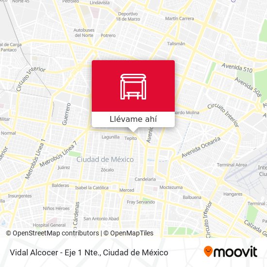 Mapa de Vidal Alcocer - Eje 1 Nte.