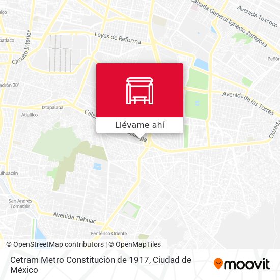 Mapa de Cetram Metro Constitución de 1917