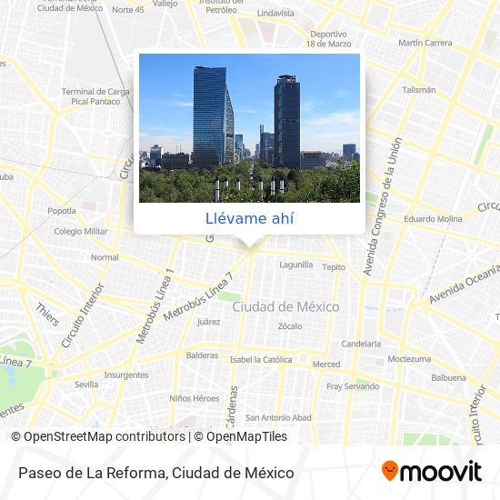 Mapa de Paseo de La Reforma