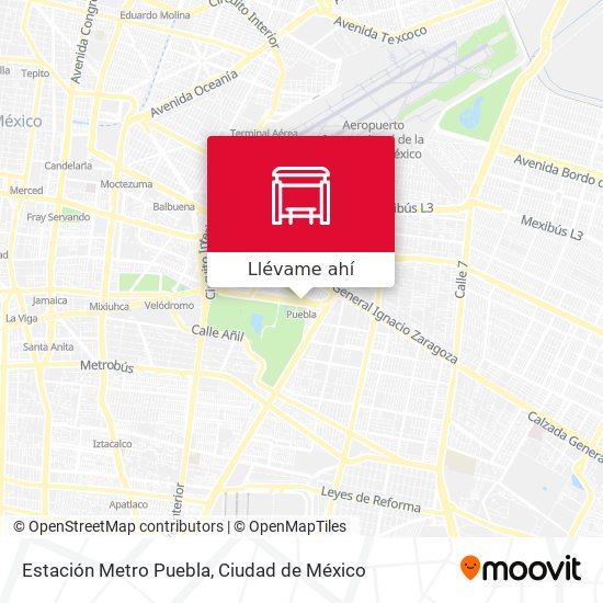 Mapa de Estación Metro Puebla