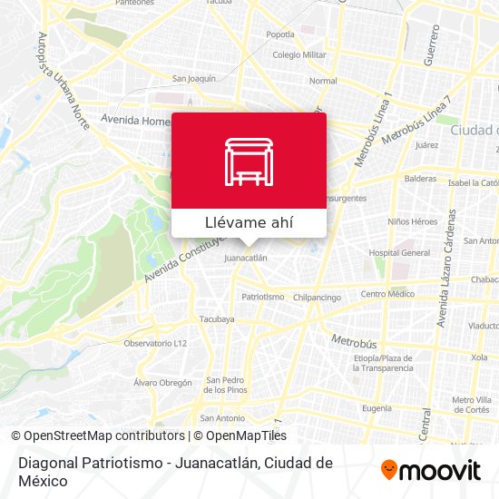 Mapa de Diagonal Patriotismo - Juanacatlán