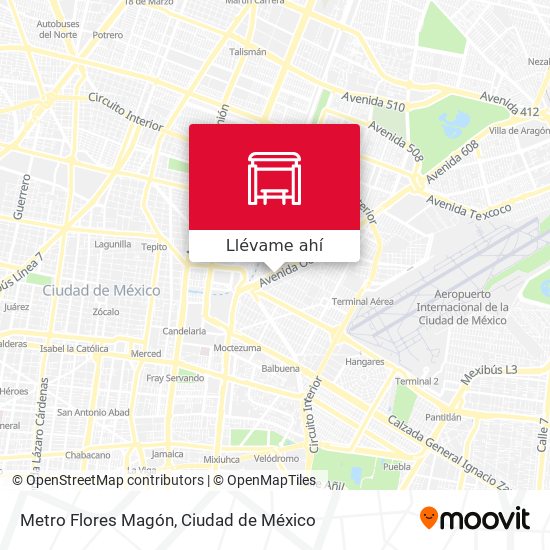 Mapa de Metro Flores Magón