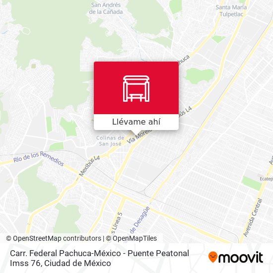 Mapa de Carr. Federal Pachuca-México - Puente Peatonal Imss 76