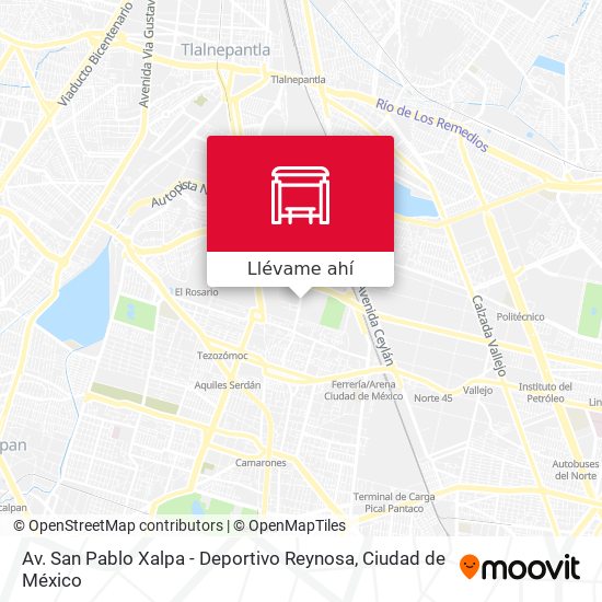 Mapa de Av. San Pablo Xalpa - Deportivo Reynosa