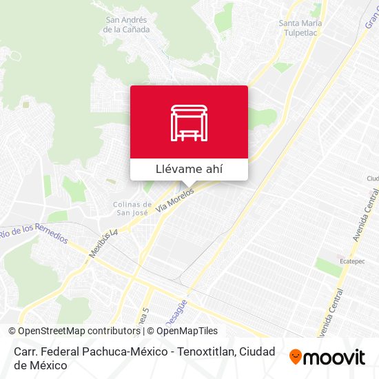 Mapa de Carr. Federal Pachuca-México - Tenoxtitlan