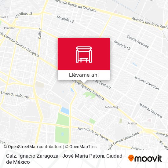 Mapa de Calz. Ignacio Zaragoza - José María Patoni