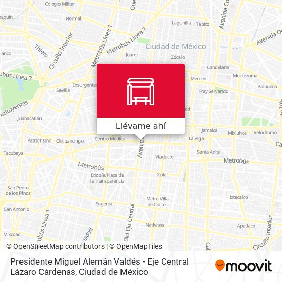 Mapa de Presidente Miguel Alemán Valdés - Eje Central Lázaro Cárdenas