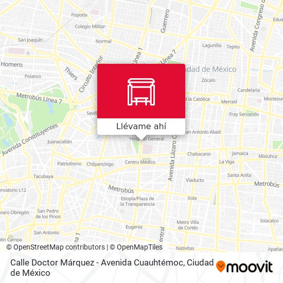Mapa de Calle Doctor Márquez - Avenida Cuauhtémoc