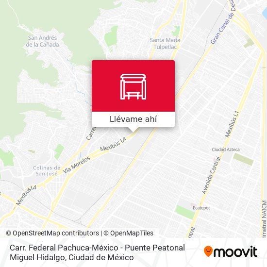 Mapa de Carr. Federal Pachuca-México - Puente Peatonal Miguel Hidalgo