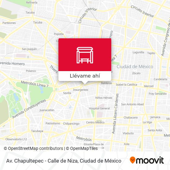 Mapa de Av. Chapultepec - Calle de Niza