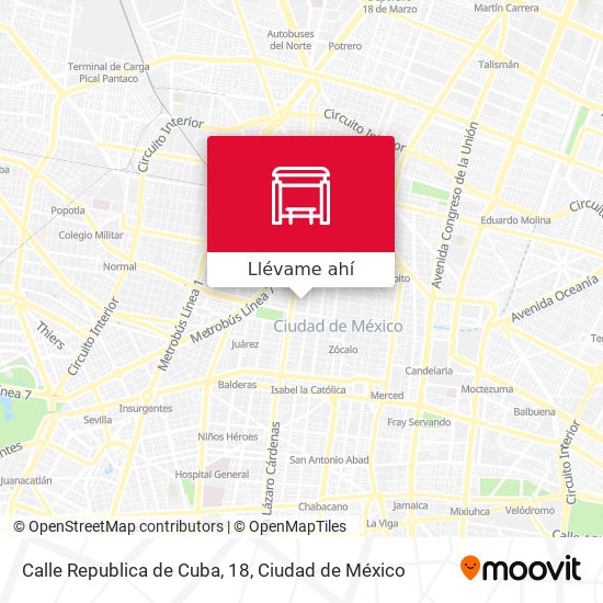 Mapa de Calle Republica de Cuba, 18