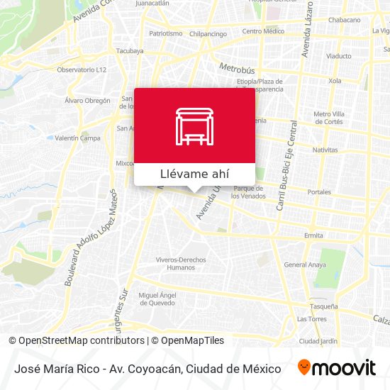 Mapa de José María Rico - Av. Coyoacán