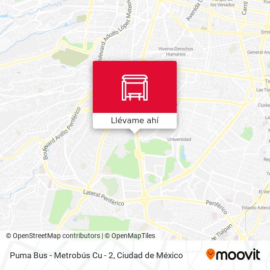 Mapa de Puma Bus - Metrobús Cu - 2