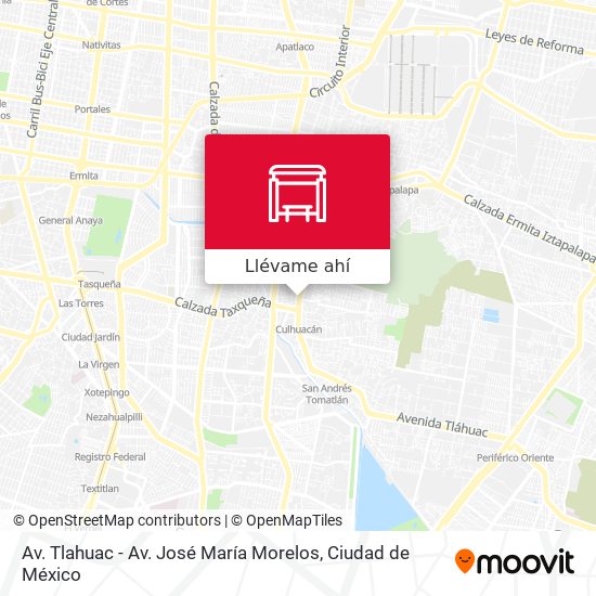 Mapa de Av. Tlahuac - Av. José María Morelos