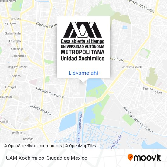 Mapa de UAM Xochimilco