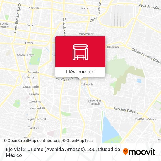 Mapa de Eje Vial 3 Oriente (Avenida Arneses), 550