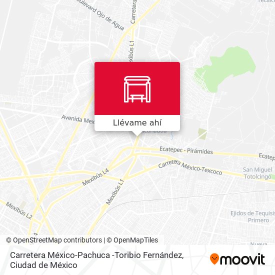 Mapa de Carretera México-Pachuca -Toribio Fernández