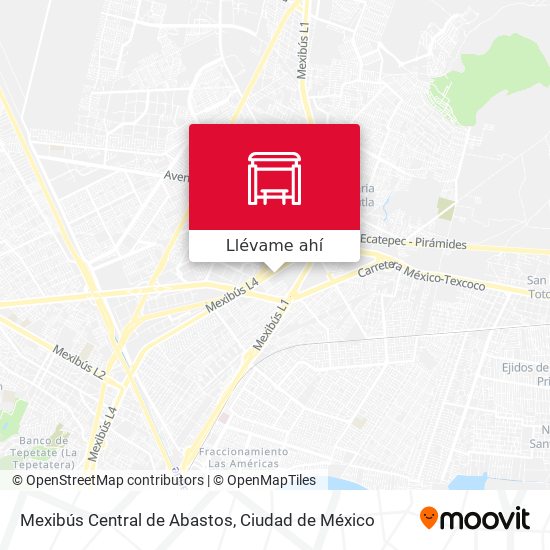 Mapa de Mexibús Central de Abastos