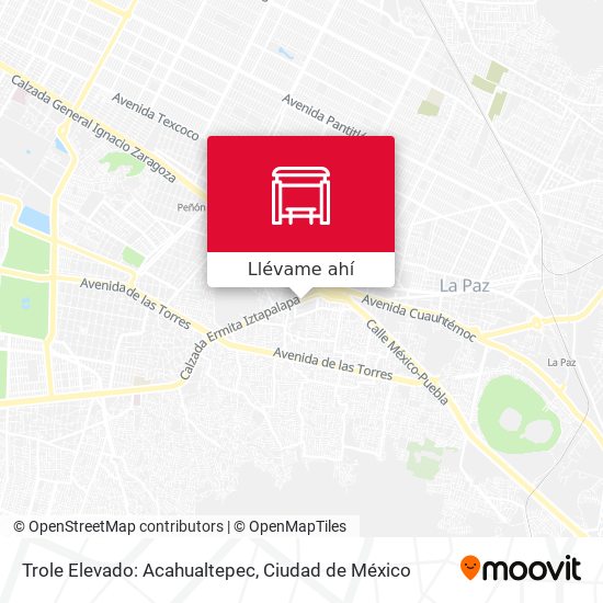Mapa de Trole Elevado: Acahualtepec
