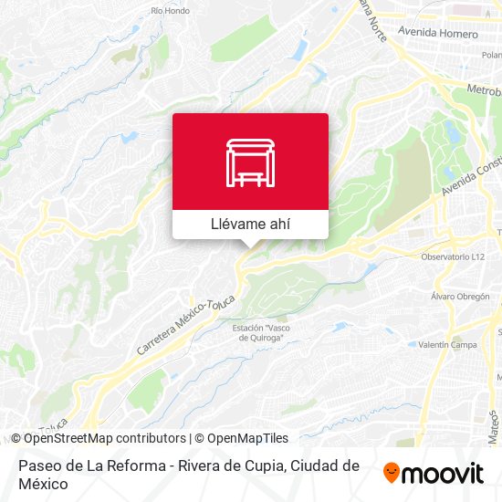 Mapa de Paseo de La Reforma - Rivera de Cupia