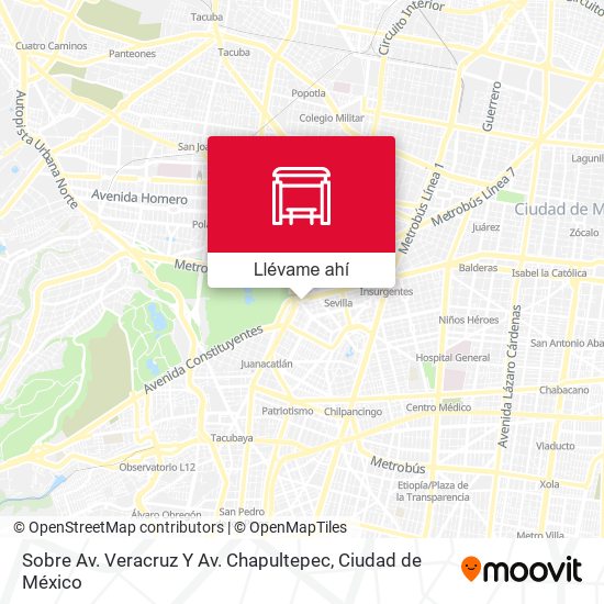 Mapa de Sobre Av. Veracruz Y Av. Chapultepec