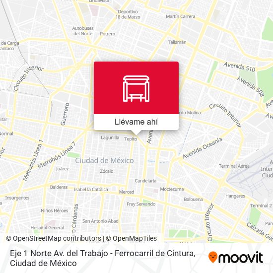 Mapa de Eje 1 Norte Av. del Trabajo - Ferrocarril de Cintura