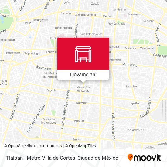 Mapa de Tlalpan - Metro Villa de Cortes