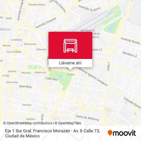 Mapa de Eje 1 Sur Gral. Francisco Morazán - Av. 8 Calle 73