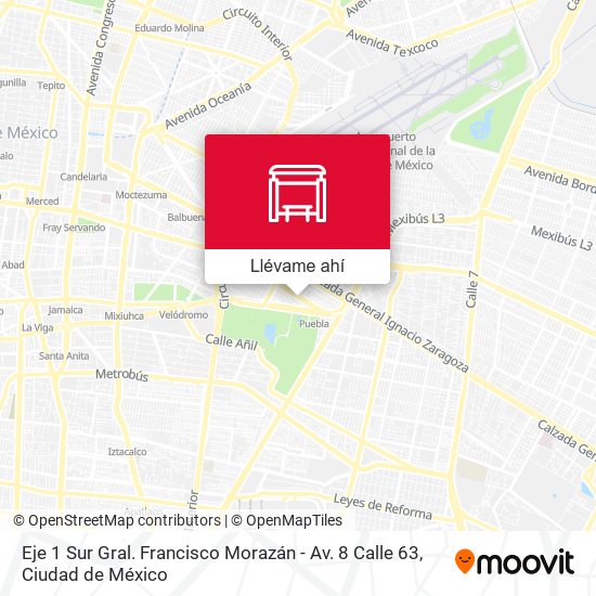 Mapa de Eje 1 Sur Gral. Francisco Morazán - Av. 8 Calle 63