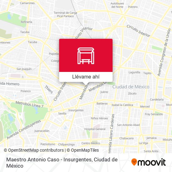 Mapa de Maestro Antonio Caso - Insurgentes