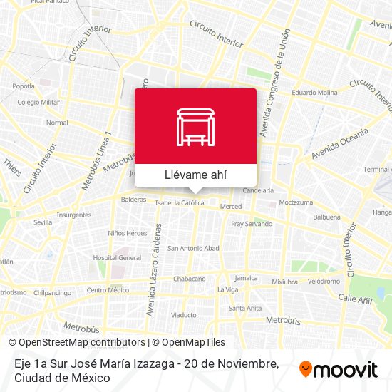 Mapa de Eje 1a Sur José María Izazaga - 20 de Noviembre