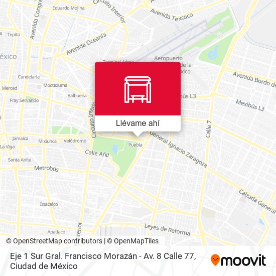 Mapa de Eje 1 Sur Gral. Francisco Morazán - Av. 8 Calle 77