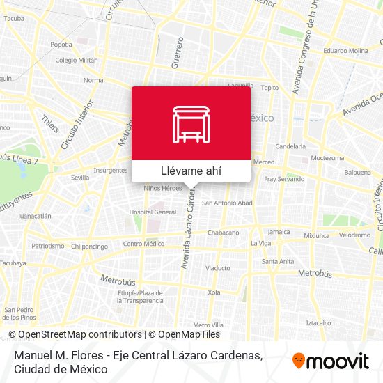 Mapa de Manuel M. Flores - Eje Central Lázaro Cardenas