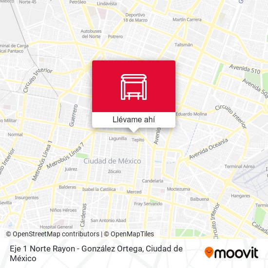 Mapa de Eje 1 Norte Rayon - González Ortega